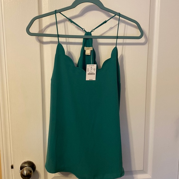J. Crew Factory Tops - Green scalloped tank